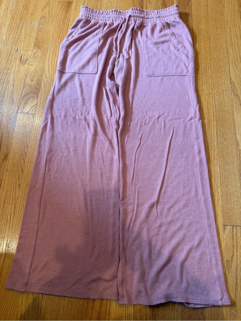 Mauve Wide-Leg Cozy Pull-On Pants